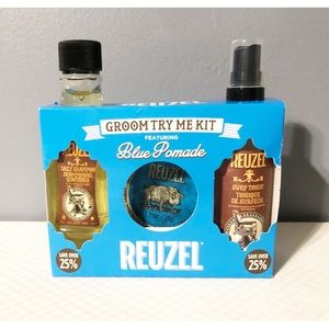 Reuzel Blue Pomade Groom Try Me Kit, NEW